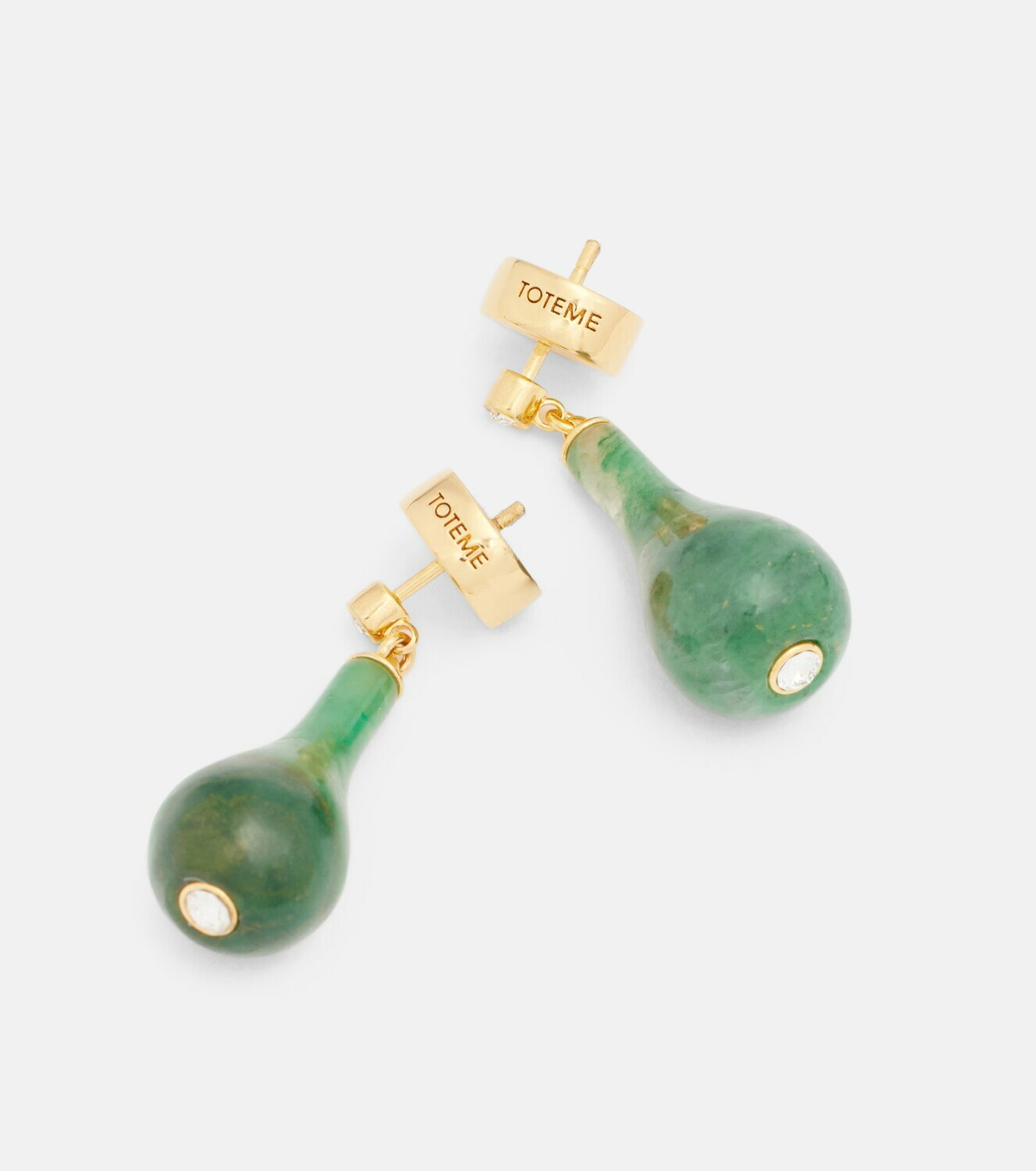 Toteme Jade 24kt gold-plated drop earrings