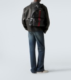 Gucci Web Stripe leather backpack