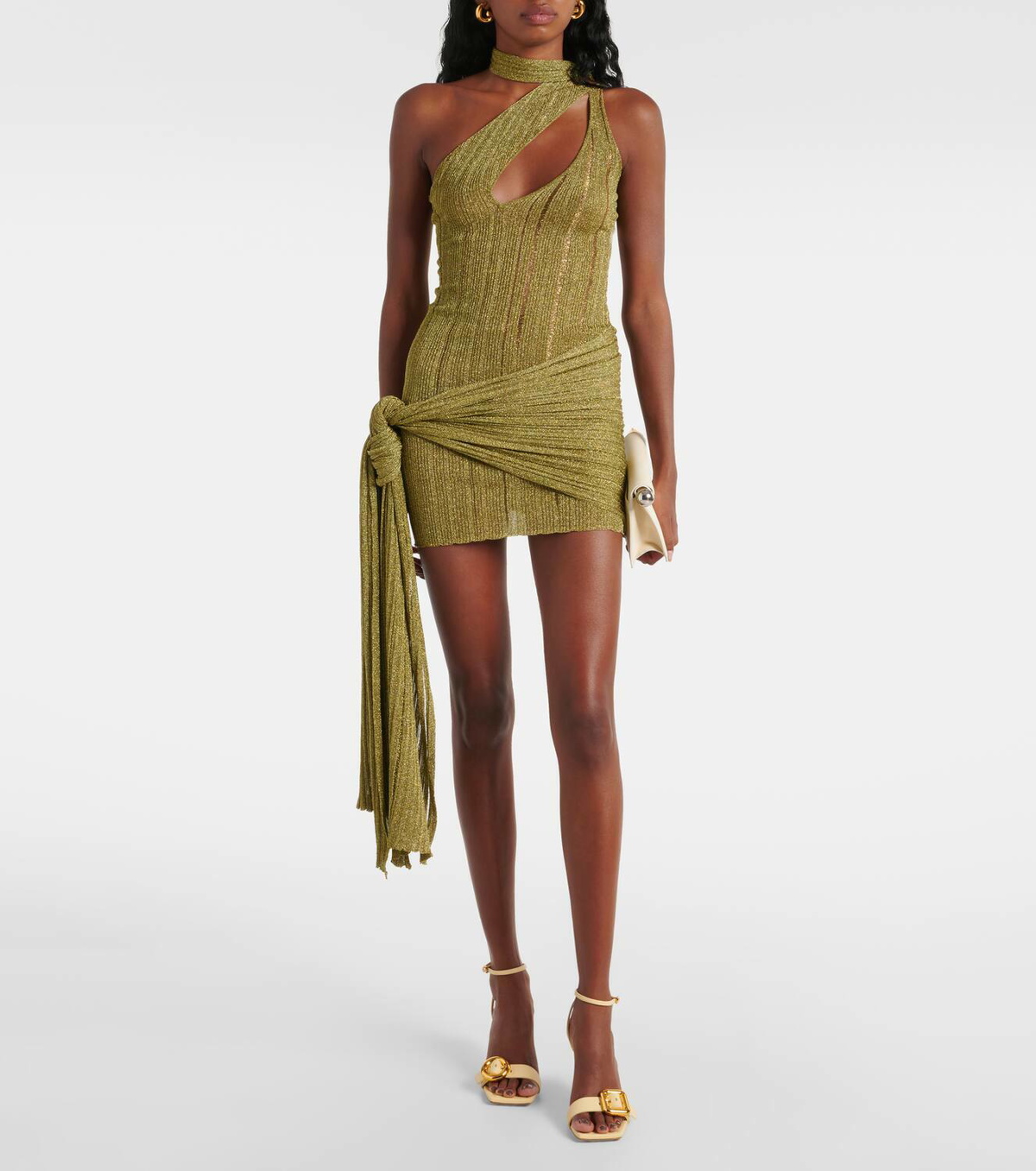 aya muse blue mini dress AYA MUSE Merano Knit Mini Dress in Blue – Clutch main image 1