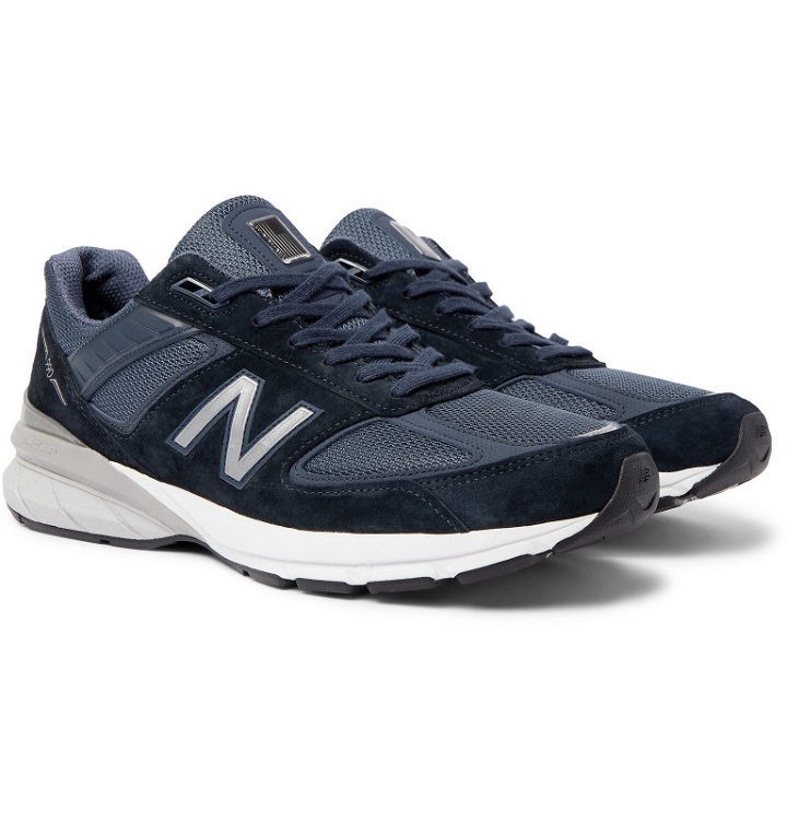 Photo: New Balance - M990V5 Suede and Mesh Sneakers - Blue