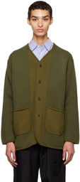 Comme des Garçons Homme Khaki Buttoned Cardigan