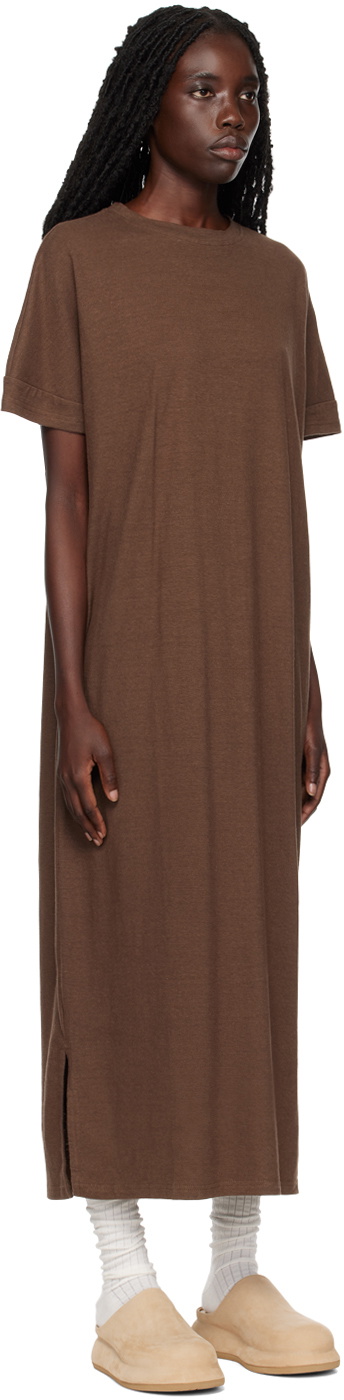 deiji studios brown dress Deiji Studios Button Frill Mini Dress in Umber Curated at Jake and Jones