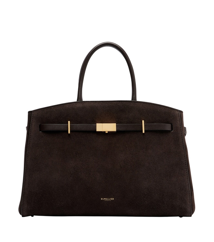 Photo: DeMellier Hudson Midi suede tote bag