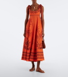 Alémais Boathouse printed linen midi dress
