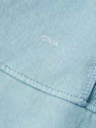 Onia - Garment-Dyed Cotton-Jersey Half-Zip Sweatshirt - Blue