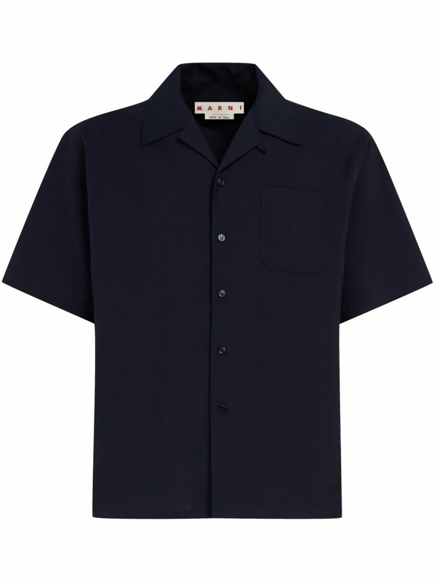 Photo: Marni Blue Virgin-Wool Shirt
