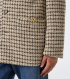 Valentino Houndstooth wool and silk-blend bouclé blazer