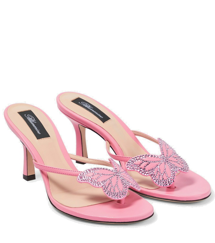 Photo: Blumarine - Embellished leather thong sandals