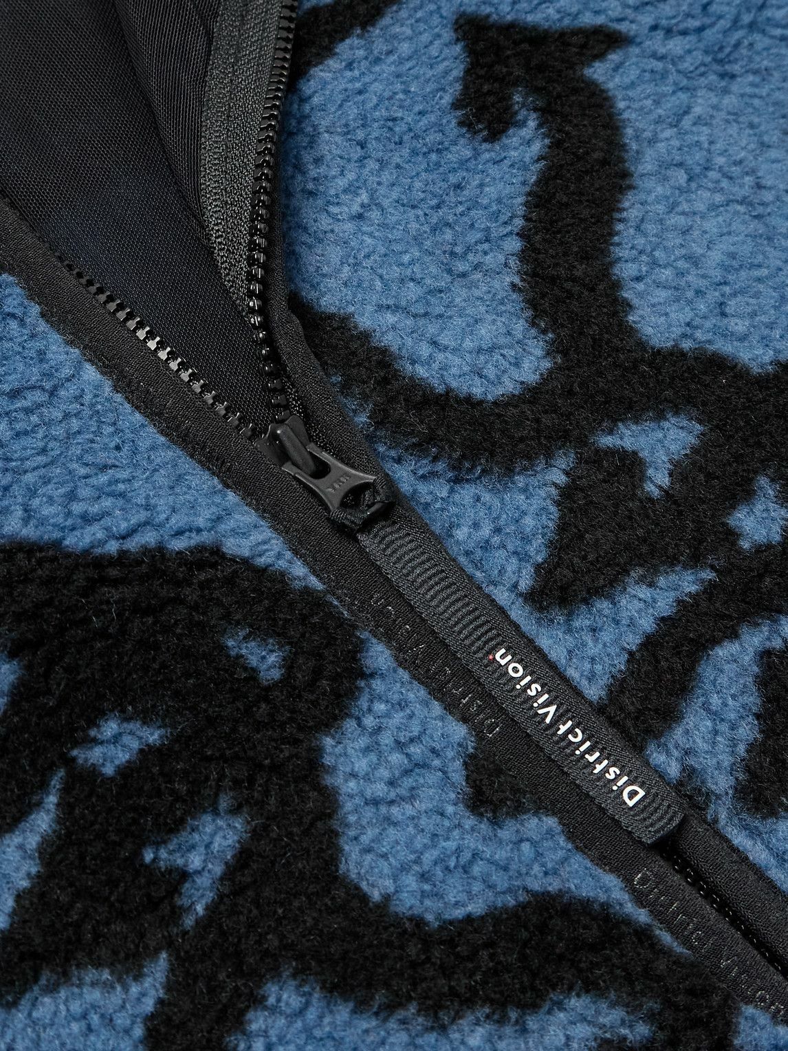 DISTRICT VISION - Printed Fleece Half-Zip Sweatshirt - Blue