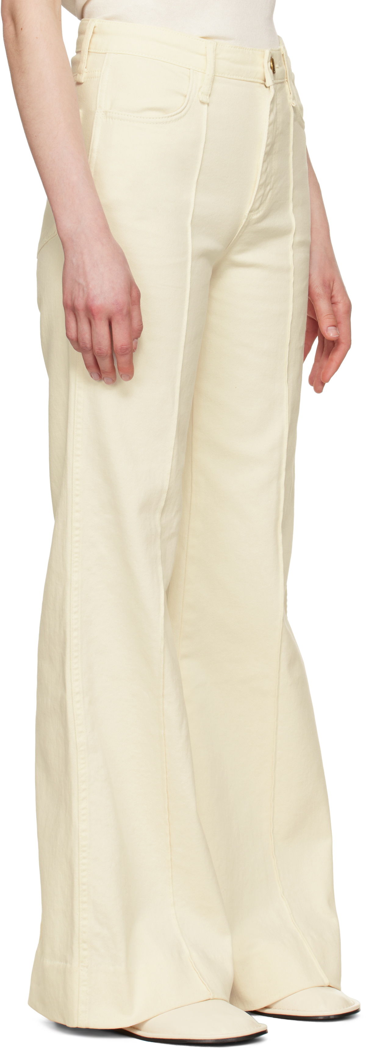 Rag Off White rag & bone Off-White Skylar Wide-Leg Flare Jeans Rag and Bone