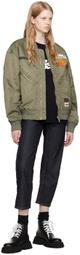 Evisu Khaki Embroidered Bomber
