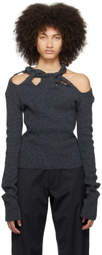 Jade Cropper Gray Cutout Sweater