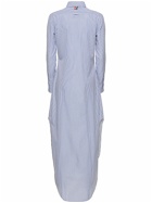 THOM BROWNE - Cotton Poplin Striped Long Shirt Dress