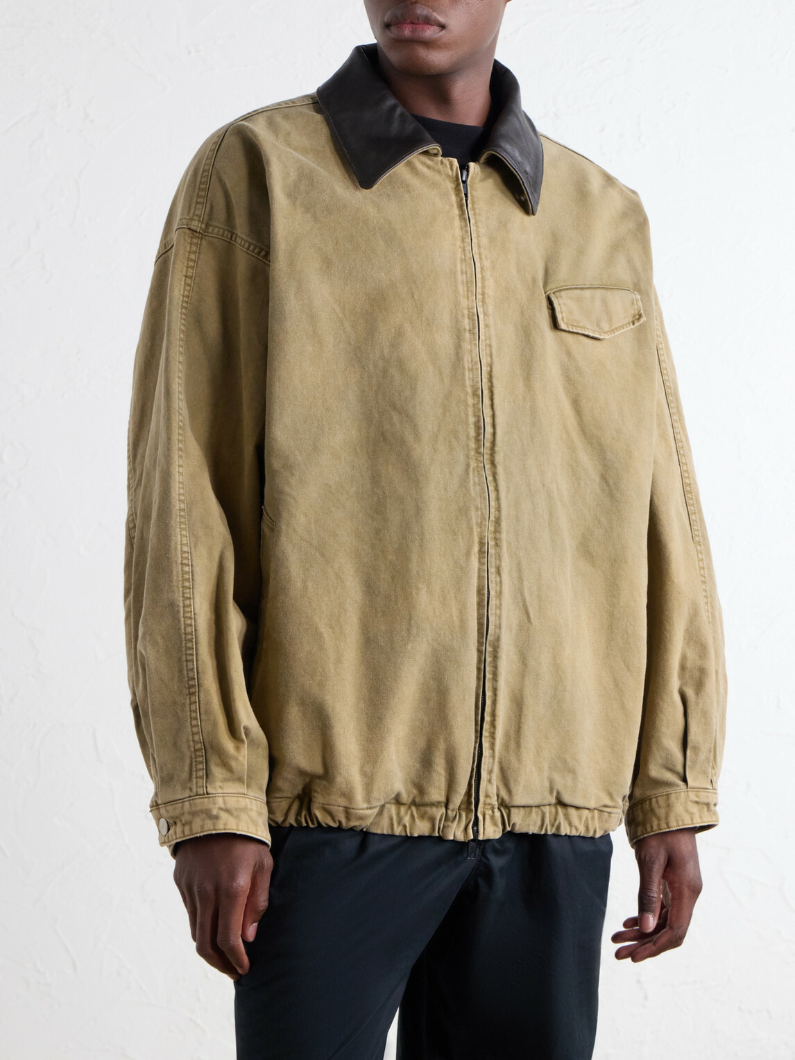 ssstein - Leather-Trimmed Cotton-Corduroy Jacket - Brown