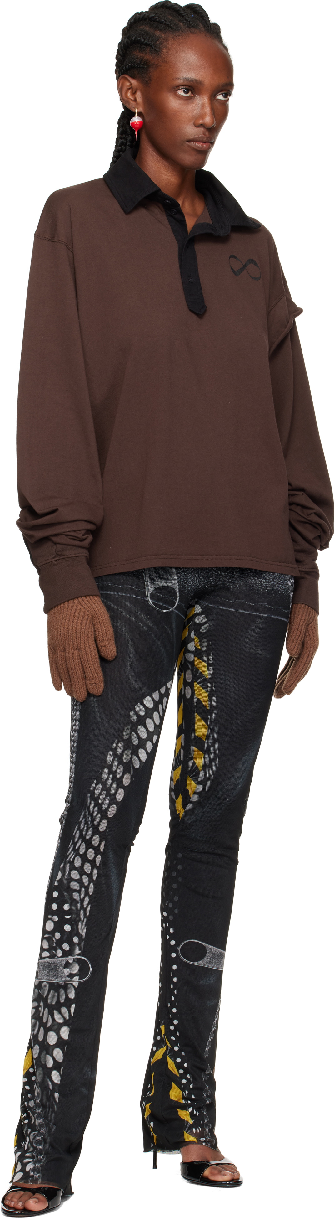 Ottolinger Brown Deconstructed Sleeve Glove