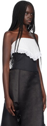 Sandy Liang Black Pinto Corset Top