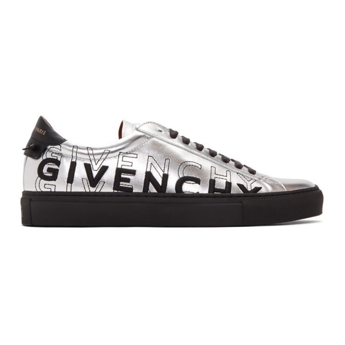 Photo: Givenchy Silver and Black Embroidered Urban Street Sneakers
