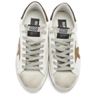 Golden Goose White and Brown Superstar Sneakers