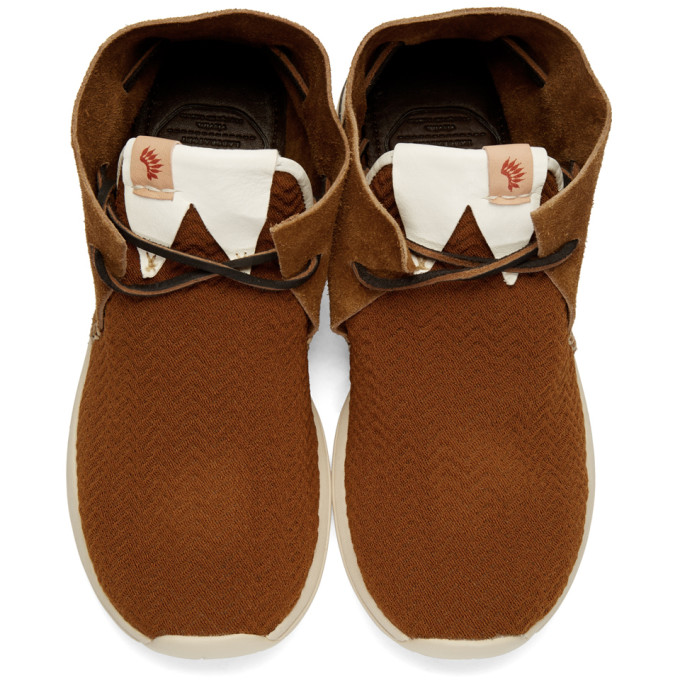 Visvim Brown Huron Mesh Moc-Folk Sneakers Visvim