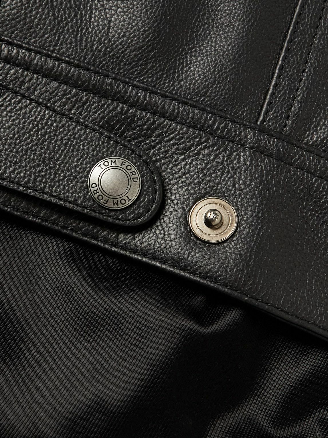 TOM FORD - Full-Grain Leather Trucker Jacket - Black TOM FORD