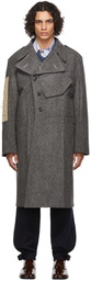 Maison Margiela Grey Wool Patched Coat