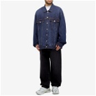 Balenciaga Men's Oversized Japanese Denim Jacket in Dark Indigo/Madder