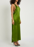 Skiim Racer-back Silk Maxi Dress Olive