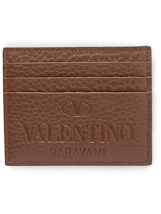 Photo: Valentino - Valentino Garavani Logo-Debossed Full-Grain Leather Cardholder