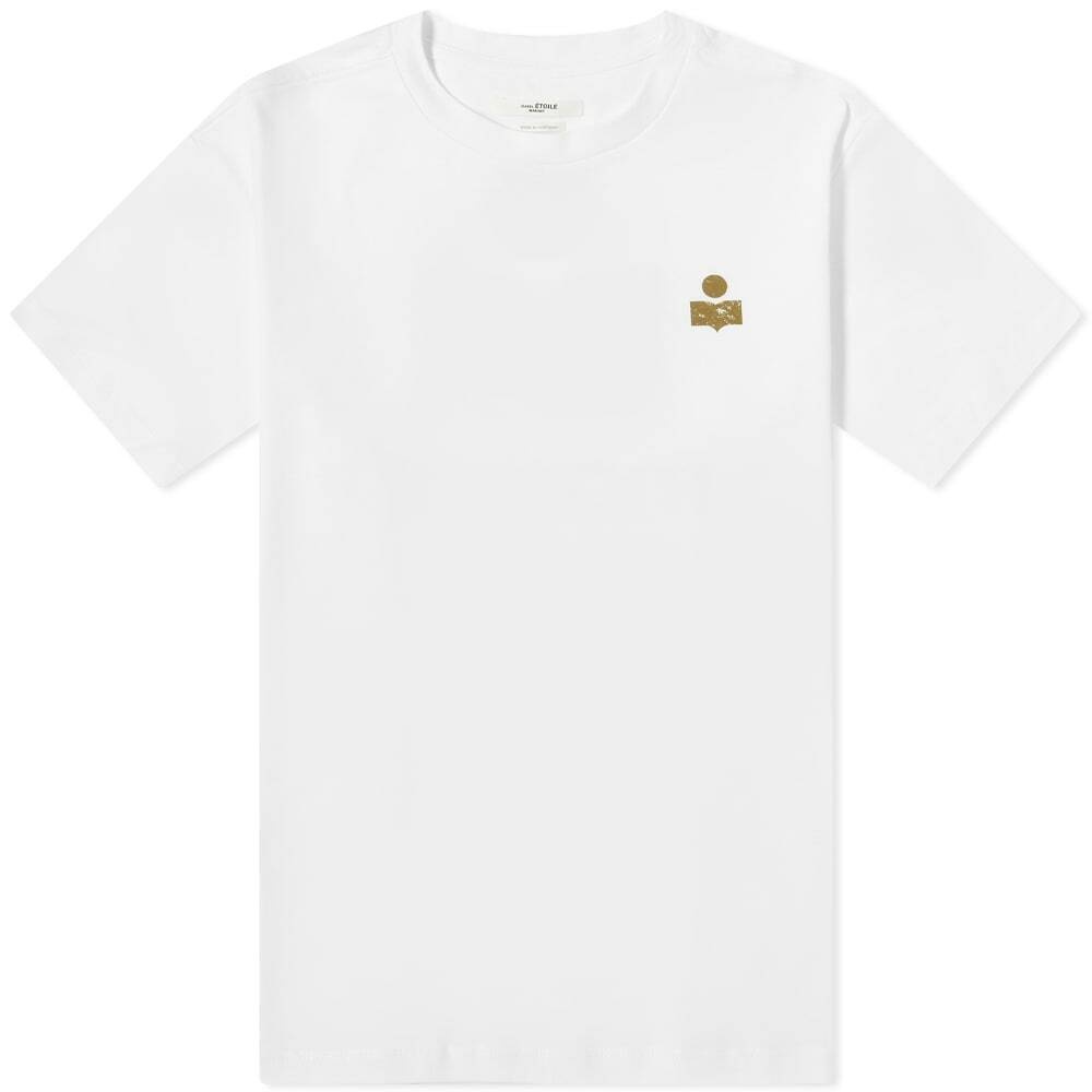 Isabel Marant Women's Zewel Logo T-Shirt in Khaki/White Isabel Marant