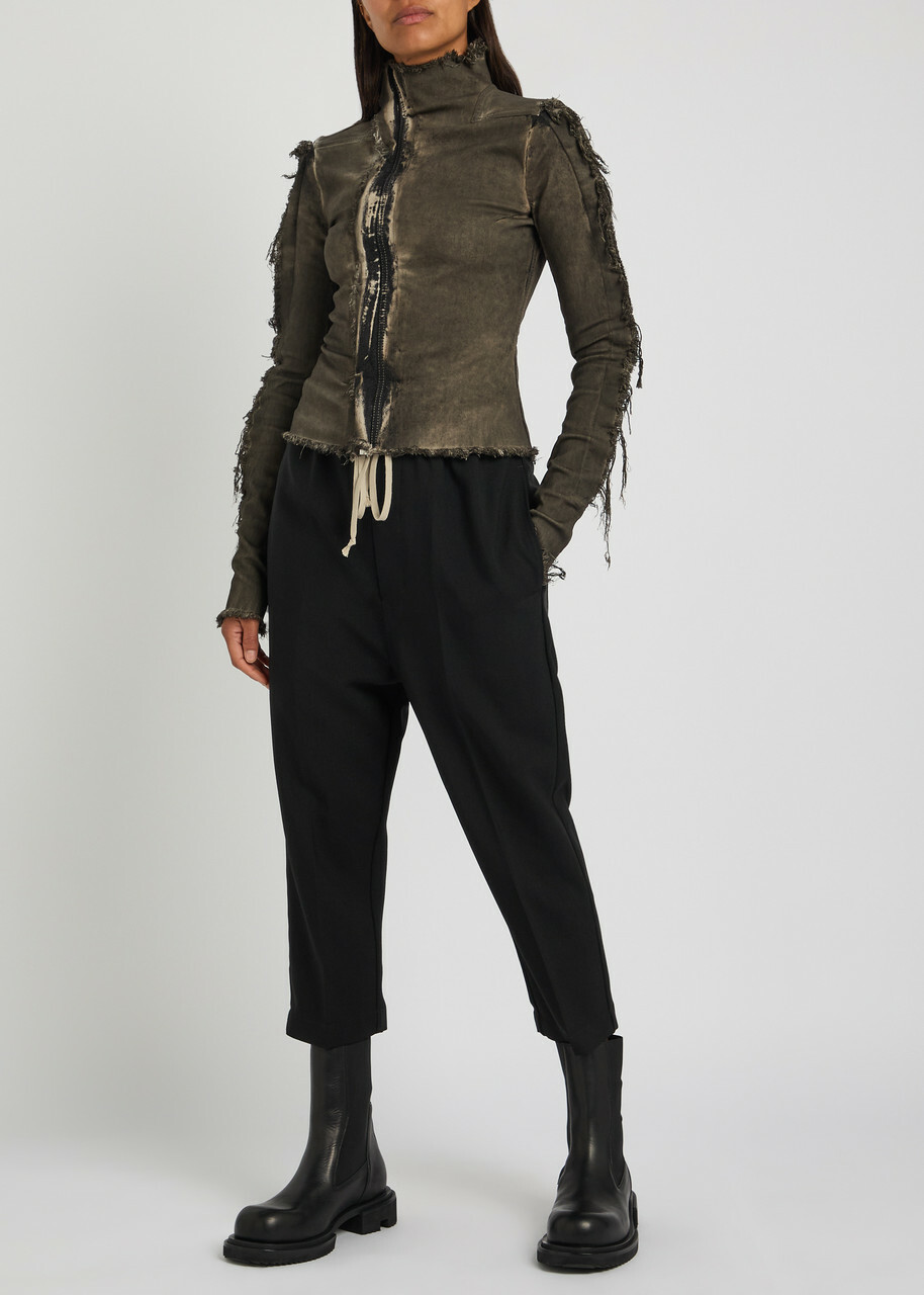 Rick Owens Gary Distressed Cotton-blend Jacket Brown Other