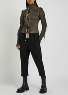 Rick Owens Gary Distressed Cotton-blend Jacket Brown Other