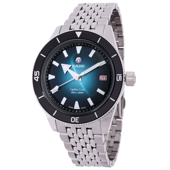 Photo: Rado Captain Cook Automatic Turquoise Gradient Dial Unisex Watch R32223213