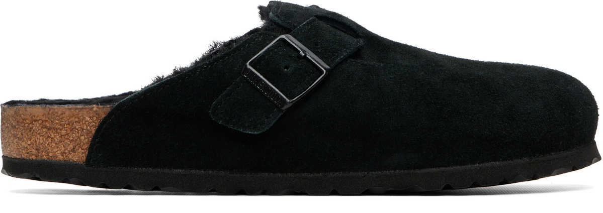 Birkenstock Black Regular Boston Shearling Loafers