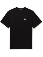 Moncler - Logo-Appliquéd Cotton-Jersey T-Shirt - Black