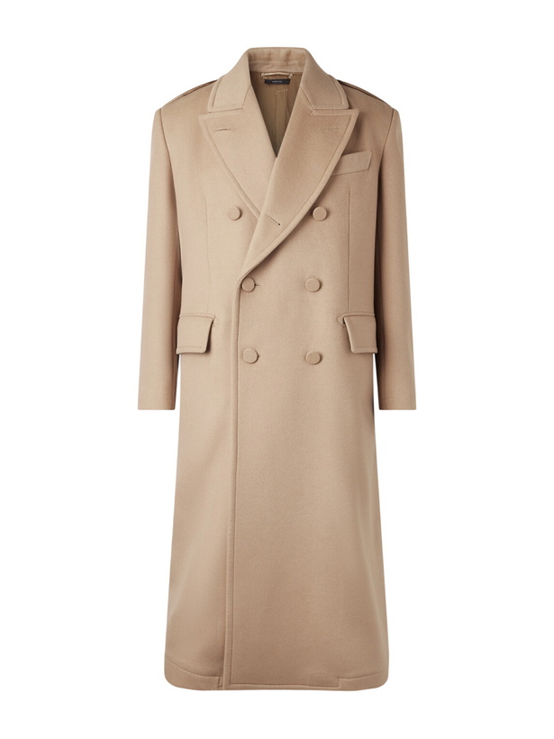Photo: TOM FORD - Double-Breasted Wool and Cashmere-Blend Coat - Neutrals