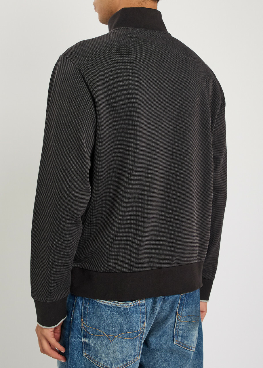Boss Sidney Half-zip Cotton Jumper Black