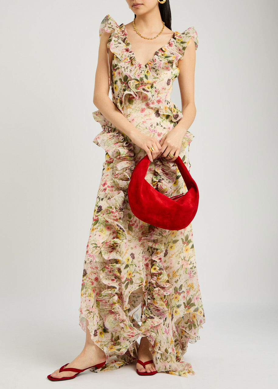 Marques' Almeida Floral-printed Chiffon Maxi Dress Multicoloured