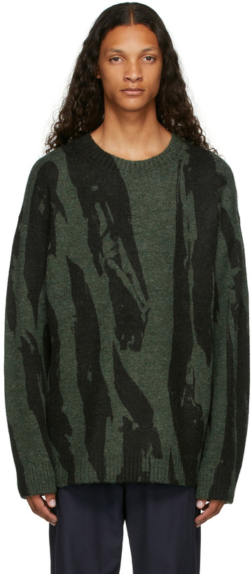 Photo: Kenzo Green Pleat Camo Sweater