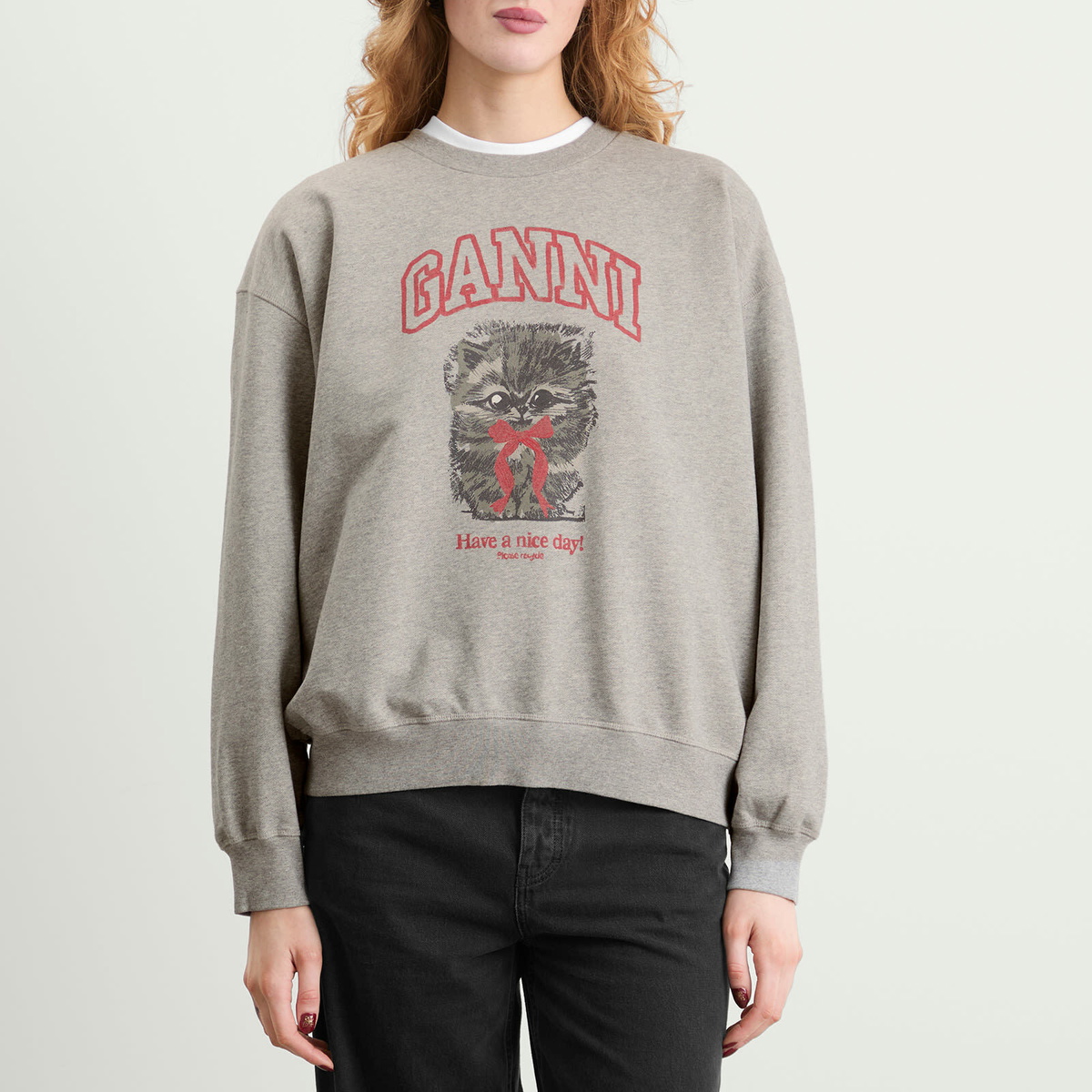GANNI Women's Isoli Crewneck Sweatshirt in Paloma