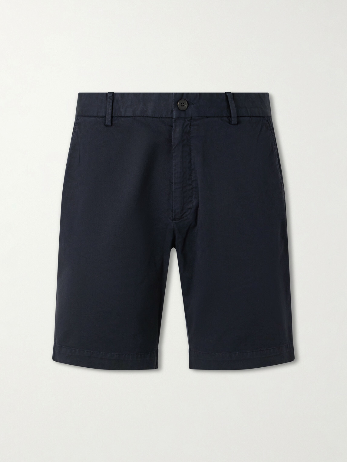 Sunspel - Straight-Leg Garment-Dyed Cotton-Blend Twill Chino Shorts - Blue