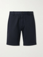 Sunspel - Straight-Leg Garment-Dyed Cotton-Blend Twill Chino Shorts - Blue