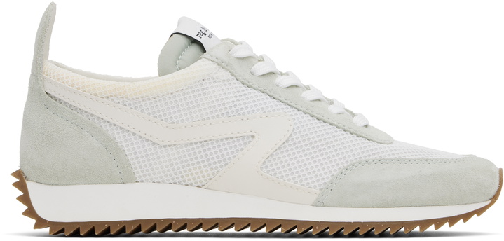 Photo: rag & bone Off-White & Green Retro Runner Sneakers