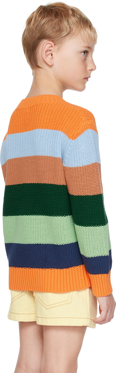 TINYCOTTONS Kids Orange Stripes Sweater
