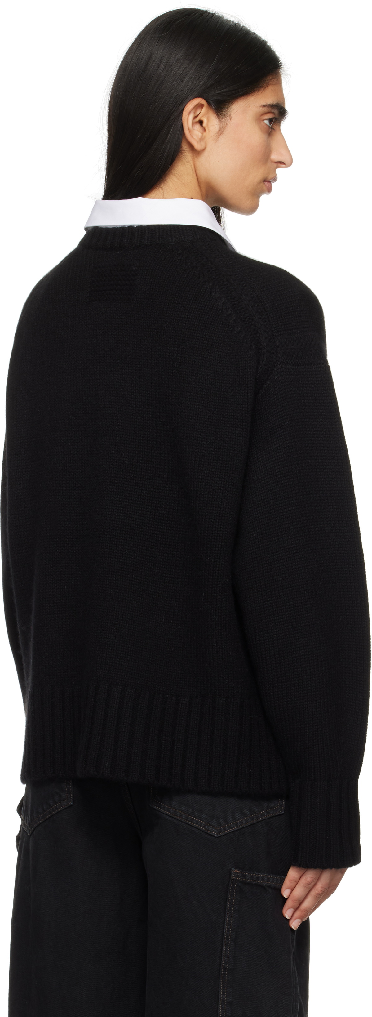 Guest in Residence Black Cozy Crew Sweater