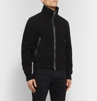 TOM FORD - Shearling and Leather-Trimmed Cotton and Cashmere-Blend Jacket - Black