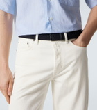 Zegna Braided leather-trimmed belt