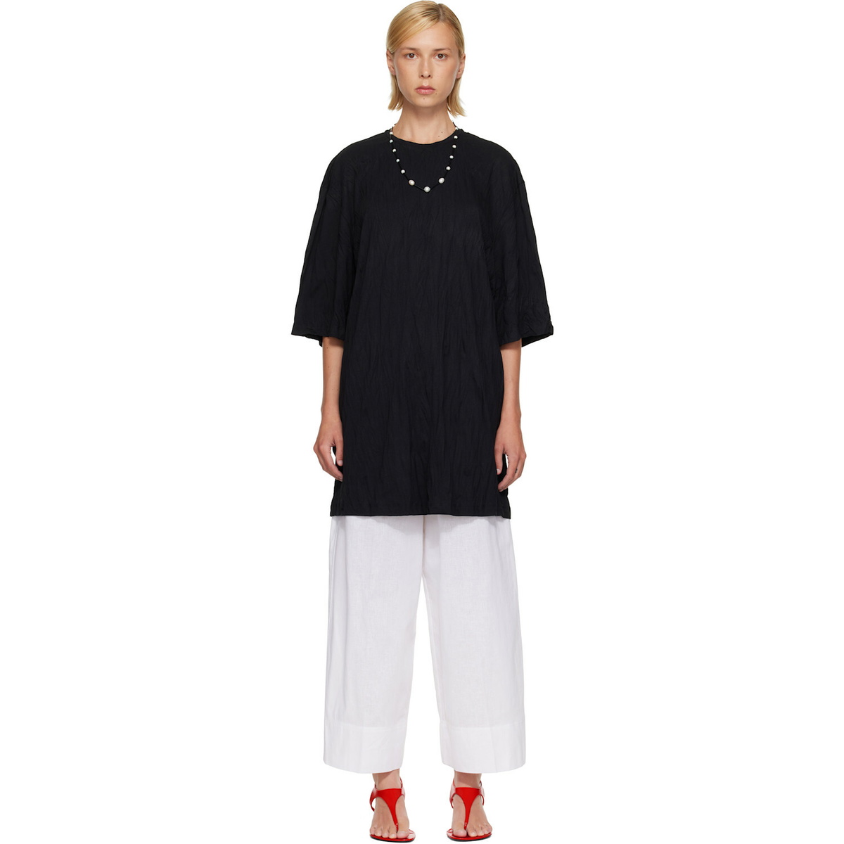 TOTEME Black Relaxed Tee Minidress