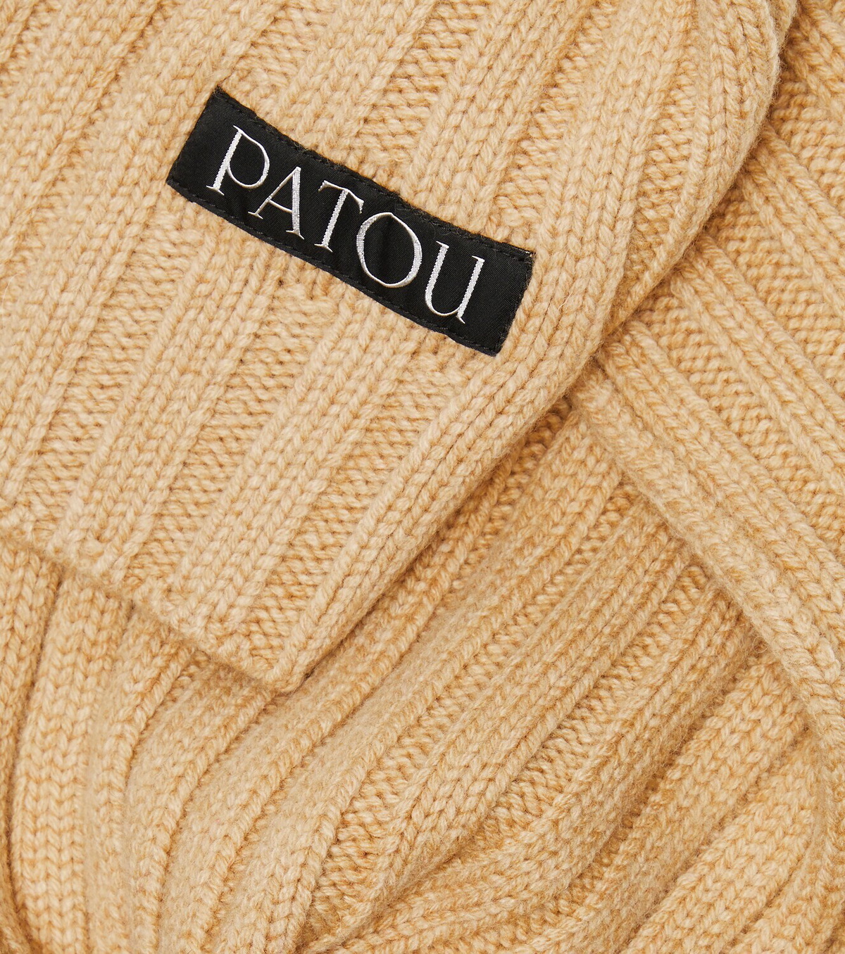 Patou Ribbed-knit wool and cashmere scarf
