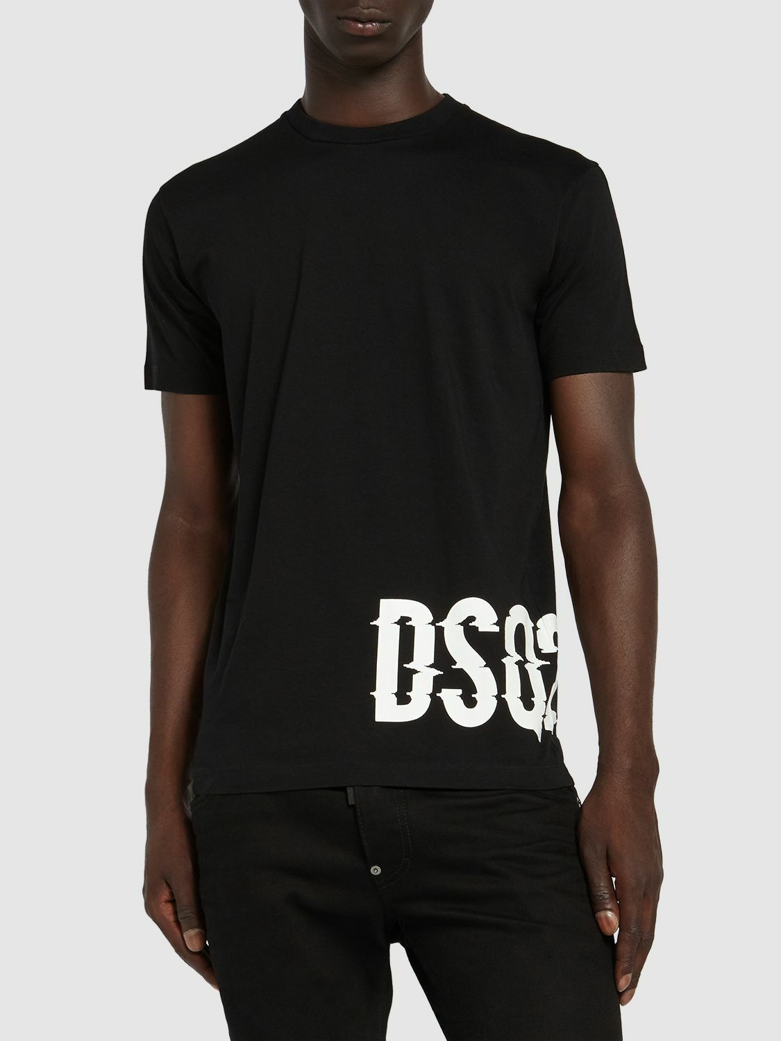 logo-print cotton T-shirt, Dsquared2