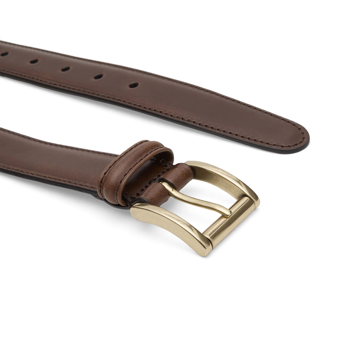 Anderson's Men's Andersons Narrow Stitch Trimmed Leather Belt in Brown